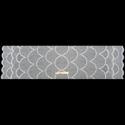 Lace with Finished Edges - White Abstract Scallops