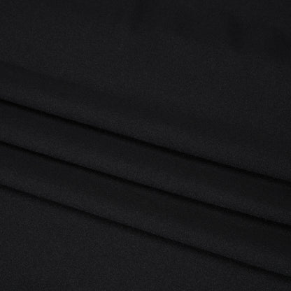 Stretch Recycled Polyester Jersey, Wicking with Odorless Finish - Black Folded