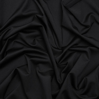Stretch Recycled Polyester Jersey, Wicking with Odorless Finish - Black