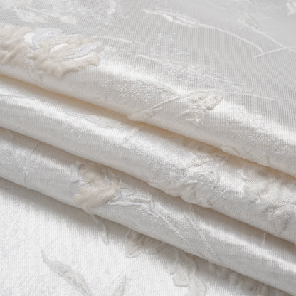 Metallic Luxury Brocade - White Tonal Floral