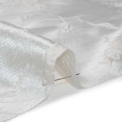 Metallic Luxury Brocade - White Tonal Floral