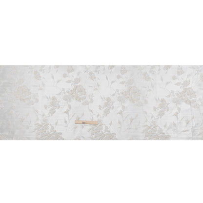 Metallic Luxury Brocade - White Tonal Floral