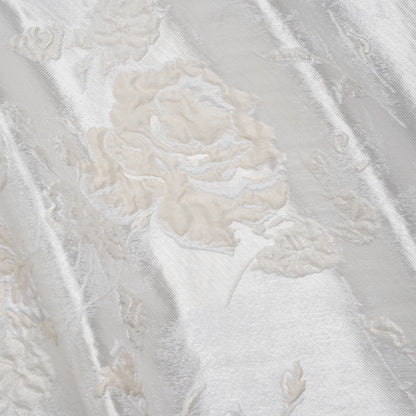 Metallic Luxury Brocade - White Tonal Floral