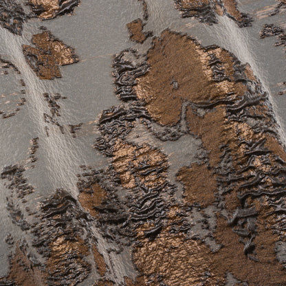 Metallic Burnout Luxury Brocade - Brown and Black Abstract