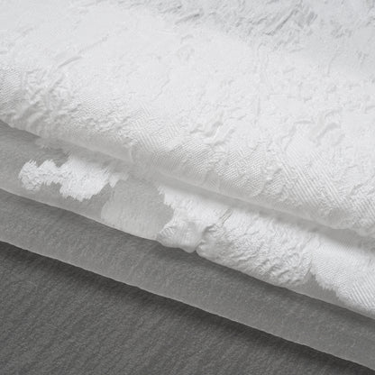 Metallic Burnout Luxury Brocade - White Abstract Crinkled Borders