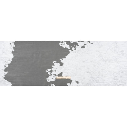 Metallic Burnout Luxury Brocade - White Abstract Crinkled Borders
