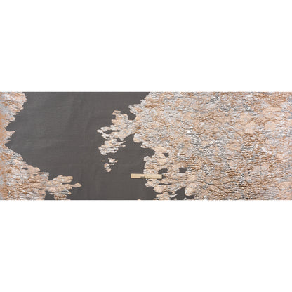 Metallic Burnout Luxury Brocade - Peach and Silver Abstract Crinkled Borders