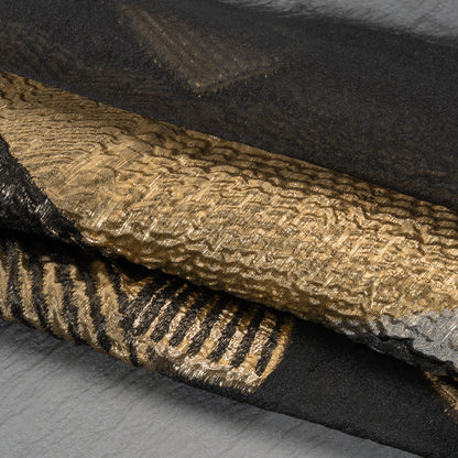 Metallic Luxury Burnout Brocade - Black and Gold Abstract