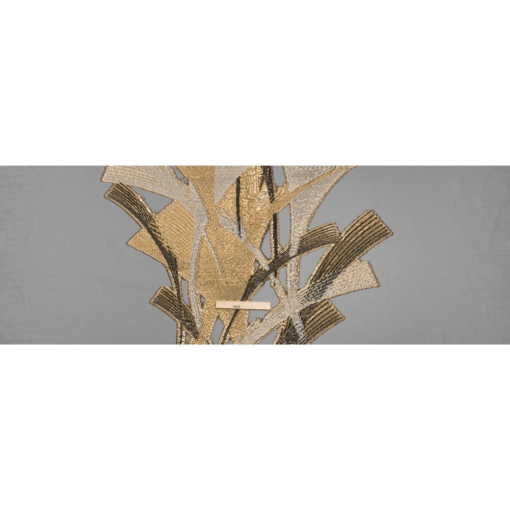 Metallic Luxury Burnout Brocade - Black and Gold Abstract