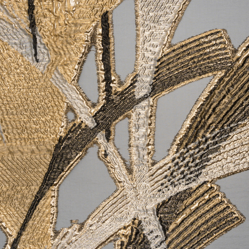 Metallic Luxury Burnout Brocade - Black and Gold Abstract