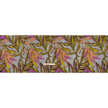Metallic Luxury Burnout Brocade - Purple, Green and Black Magical Leaves
