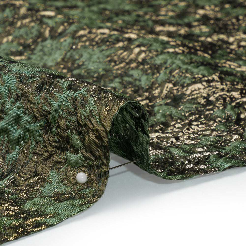 Metallic Luxury Brocade - Sage Green and Gold Abstract