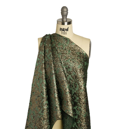 Metallic Luxury Brocade - Sage Green and Gold Abstract