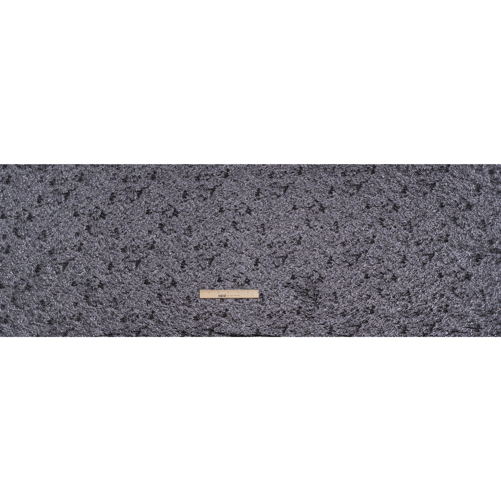 Metallic Luxury Brocade - Black and Navy Abstract