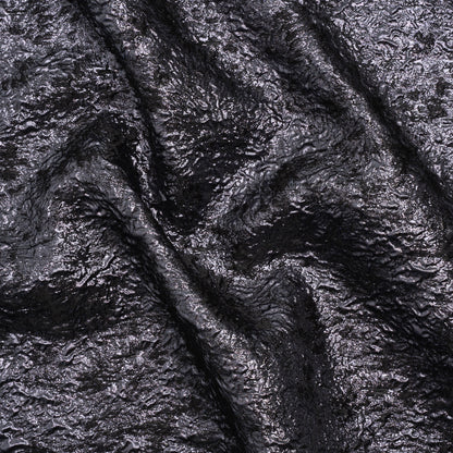 Metallic Luxury Brocade - Black and Navy Abstract