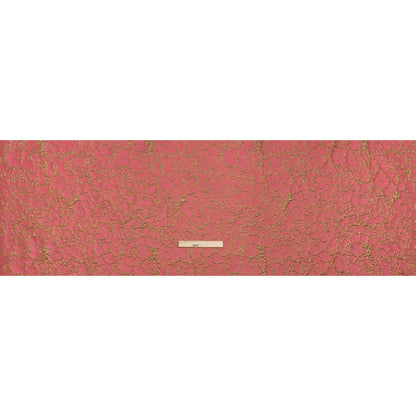 Metallic Luxury Brocade - Rose Pink and Gold Floral Outlines