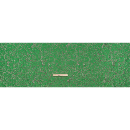 Metallic Luxury Brocade - Kelly Green and Silver Floral Outlines