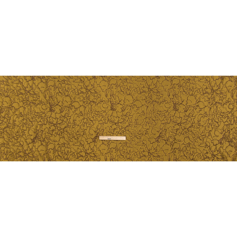 Metallic Luxury Brocade - Gold and Bronze Floral Outlines