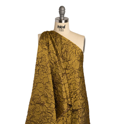 Metallic Luxury Brocade - Gold and Bronze Floral Outlines
