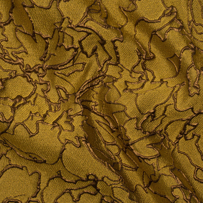 Metallic Luxury Brocade - Gold and Bronze Floral Outlines
