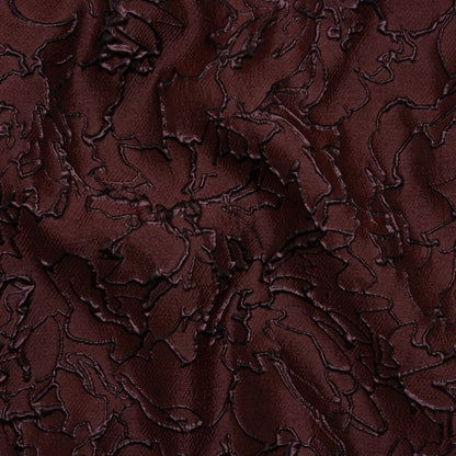 Metallic Luxury Brocade - Burgundy Floral Outlines