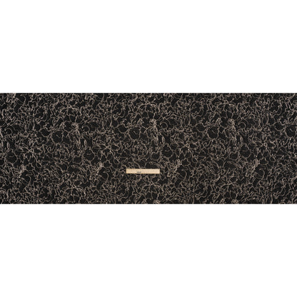 Metallic Luxury Brocade - Black and Silver Floral Outlines