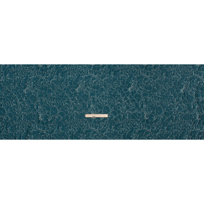 Metallic Luxury Brocade - Teal and Sky Blue Floral Outlines