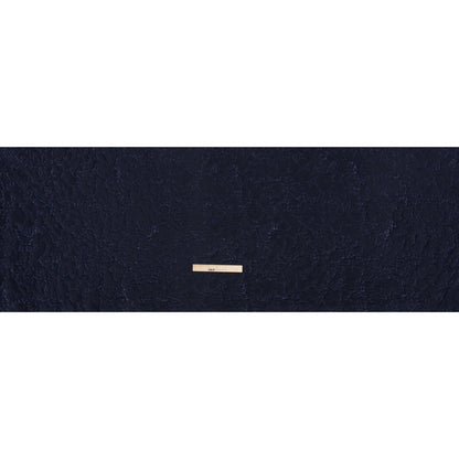 Metallic Luxury Brocade - Navy Floral Outlines