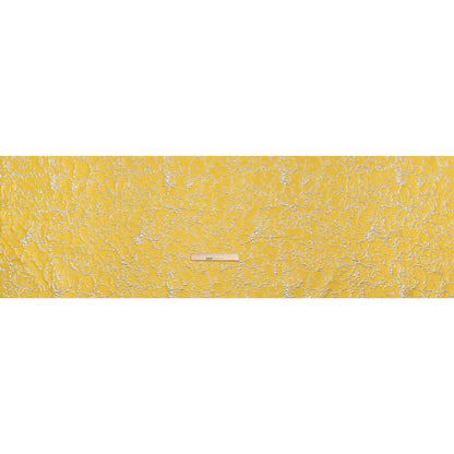 Metallic Luxury Brocade - Sunshine Yellow and Silver Floral Outlines