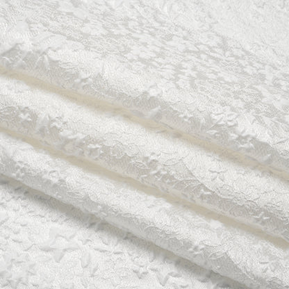 Metallic Luxury Brocade - White Little Flowers