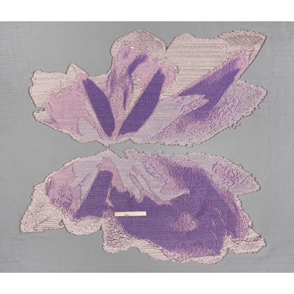 Metallic Luxury Burnout Brocade Panel - Purple, Orchid and Silver Ikat Butterfly Wings