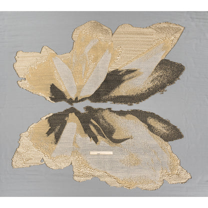 Metallic Luxury Burnout Brocade Panel - Gold and Black Ikat Butterfly Wings