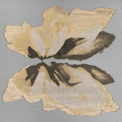 Metallic Luxury Burnout Brocade Panel - Gold and Black Ikat Butterfly Wings