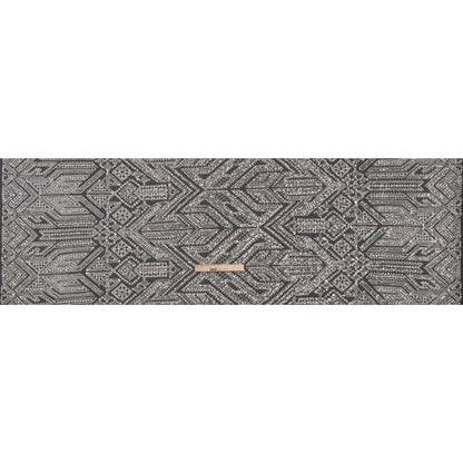 Beaded and Sequined Lace - White and Silver Geometric