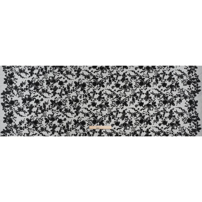 Embroidered 3D Lace with Beads and Sequins - Black Rose Bushes