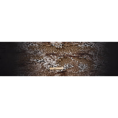 Silk Charmeuse Print - Black, Brown and White Leopard Spots Ombre Drape