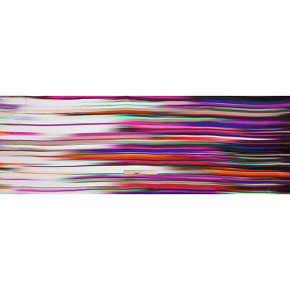 Silk Charmeuse Print - Purple, Brown and White Ombre Painted Stripes Drape