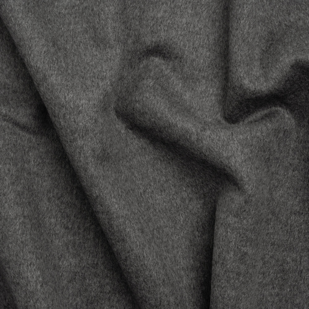 Virgin Wool and Cashmere Double Cloth Coating - Heathered Smoke - Astana Collection