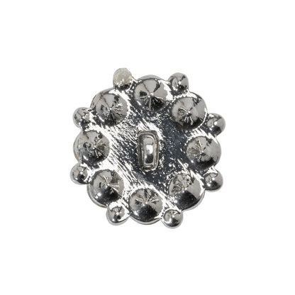 Rhinestone and Metal Shank Back Button - 38L/24mm - Crystal and Nickel-Free Silver Big Rings of Stones