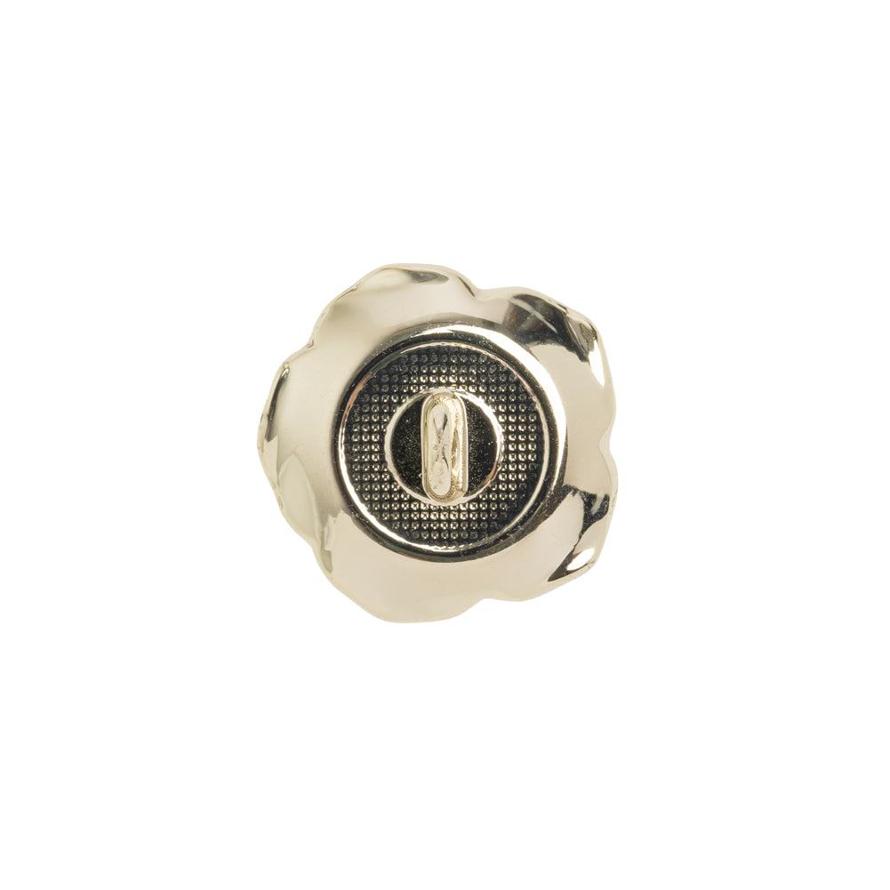 Metal 3D Shank Back Button - 27L/17mm - Pearlescent Ivory and Gold Rose