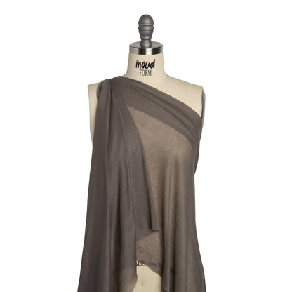 Featherweight Polyester Interlock Knit - Gray - Designer Deadstock Drape
