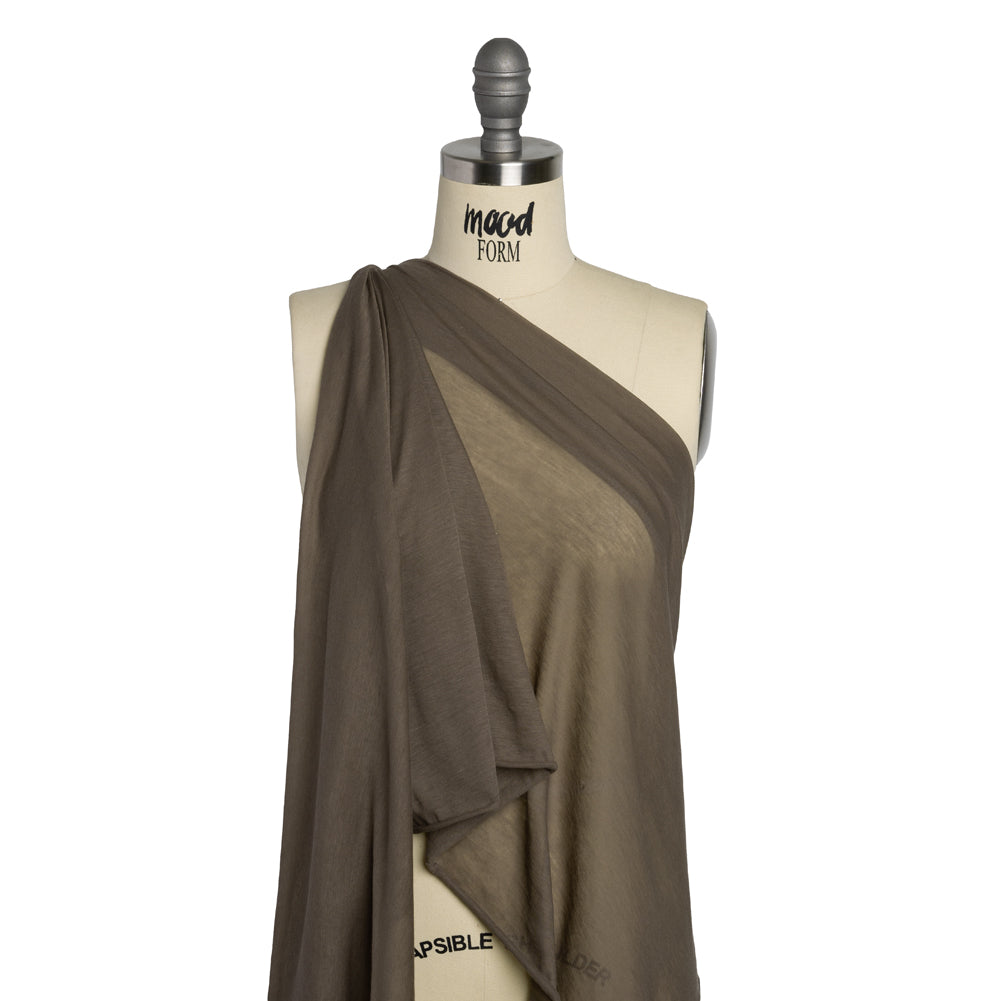 Featherweight Rayon Jersey - Warm Gray - Designer Deadstock Drape