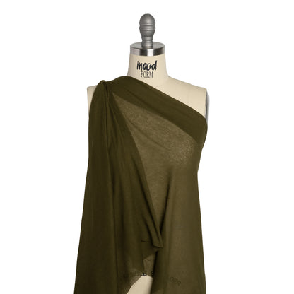 Lightweight Cotton Interlock Knit - Army Green - Designer Deadstock Drape