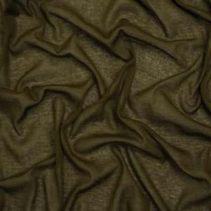 Lightweight Cotton Interlock Knit - Army Green - Designer Deadstock