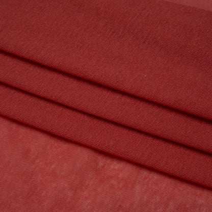Lightweight Cotton Interlock Knit - Muted Red - Designer Deadstock Folded