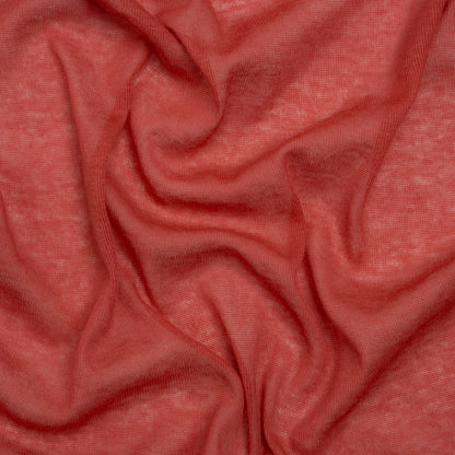 Lightweight Cotton Interlock Knit - Muted Red - Designer Deadstock