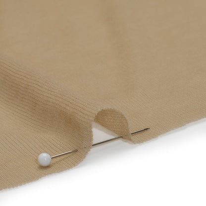 Lightweight Cotton Interlock Knit - Latte Beige - Designer Deadstock Detail