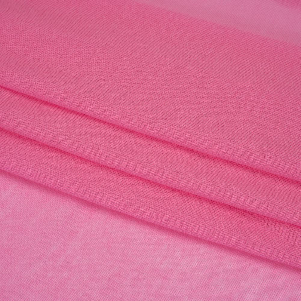 Featherweight Cotton Interlock Knit - Carnation Pink - Designer Deadstock Folded
