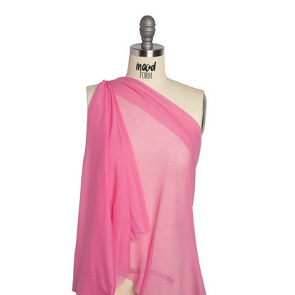Featherweight Cotton Interlock Knit - Carnation Pink - Designer Deadstock Drape