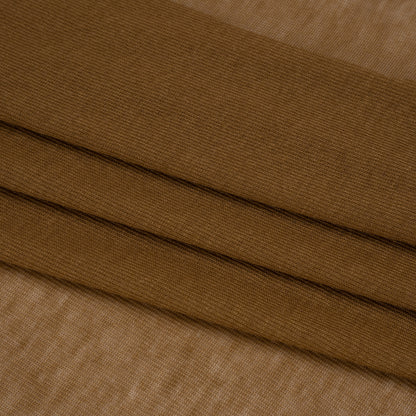 Lightweight Polyester Interlock Knit - Golden Brown - Designer Deadstock Folded